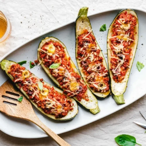 Barquettes de courgettes farcies
