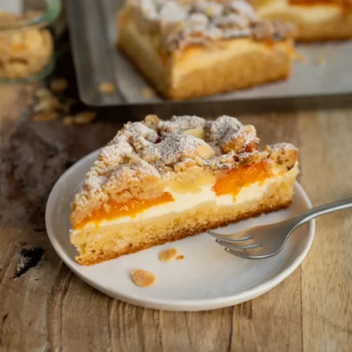 Gâteau crumble aux abricots et au fromage blanc