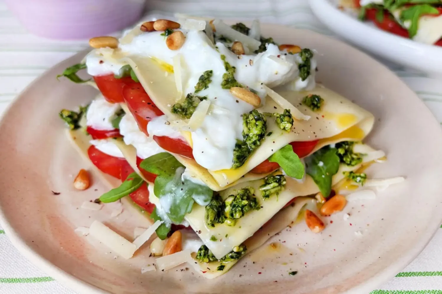 Lasagne froide façon caprese