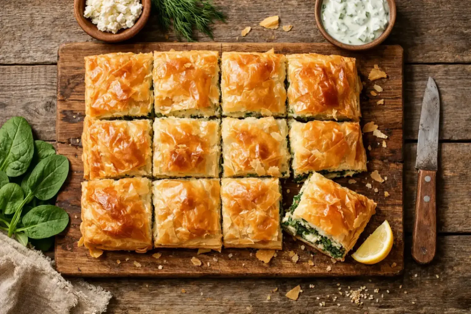 Spanakopita : la recette grecque ultra croustillante aux épinards et à la feta qui fait craquer tout le monde Spanakopita