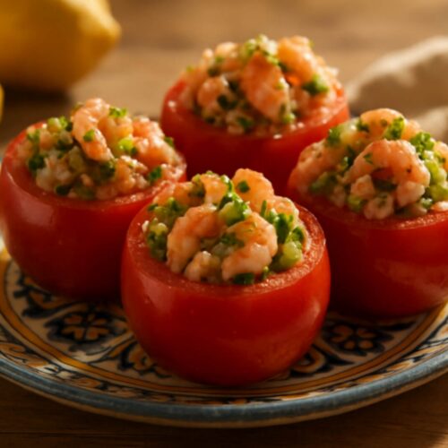Tomates farcies aux crevettes et à l'avocat