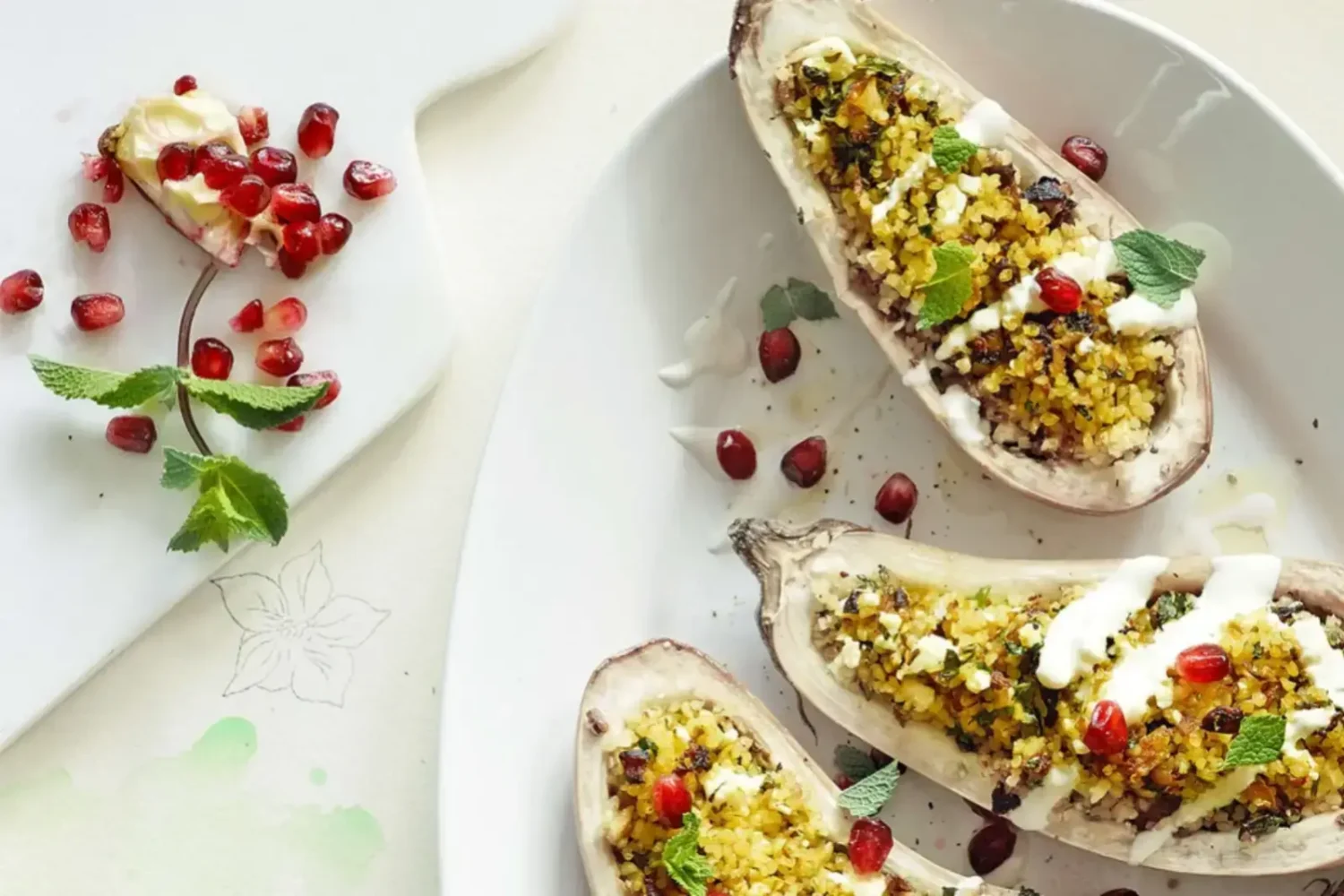 Aubergines farcies au boulgour : la recette végétarienne fondante et parfumée Aubergines farcies au boulgour