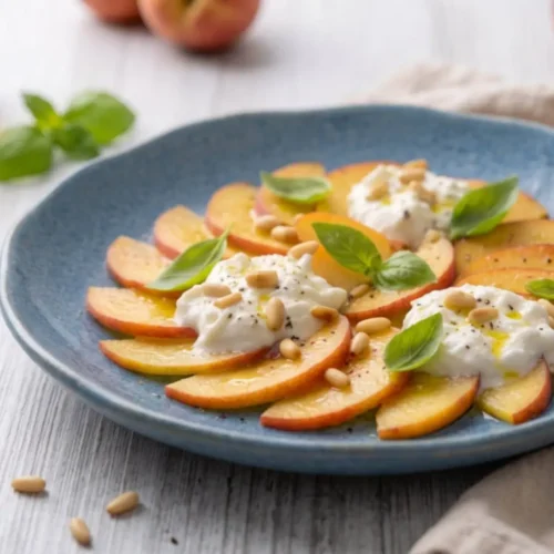 Carpaccio de nectarines et burrata