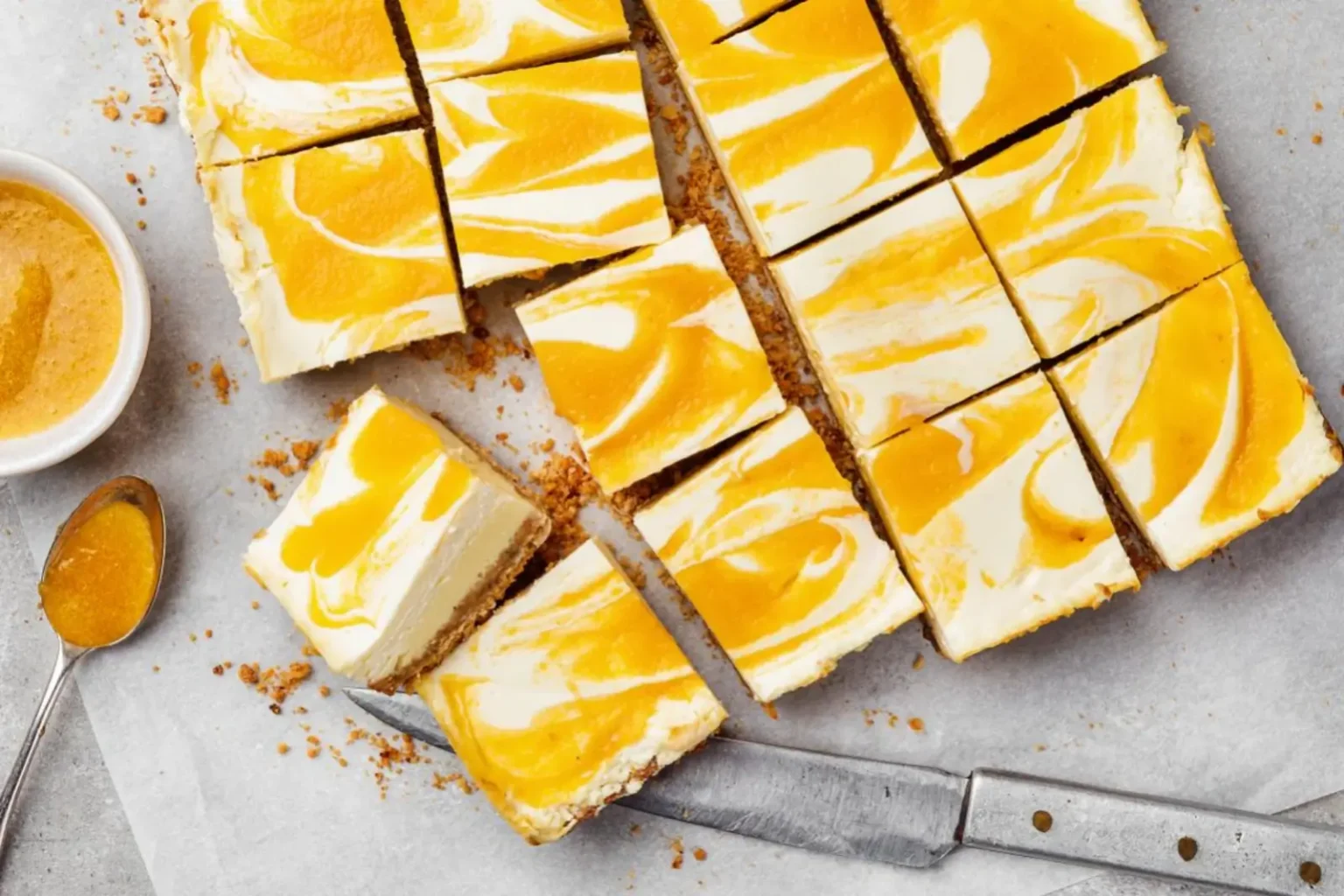 Cheesecake marbré à l’abricot : le dessert crémeux qui fait toujours son effet Cheesecake marbré à l'abricot