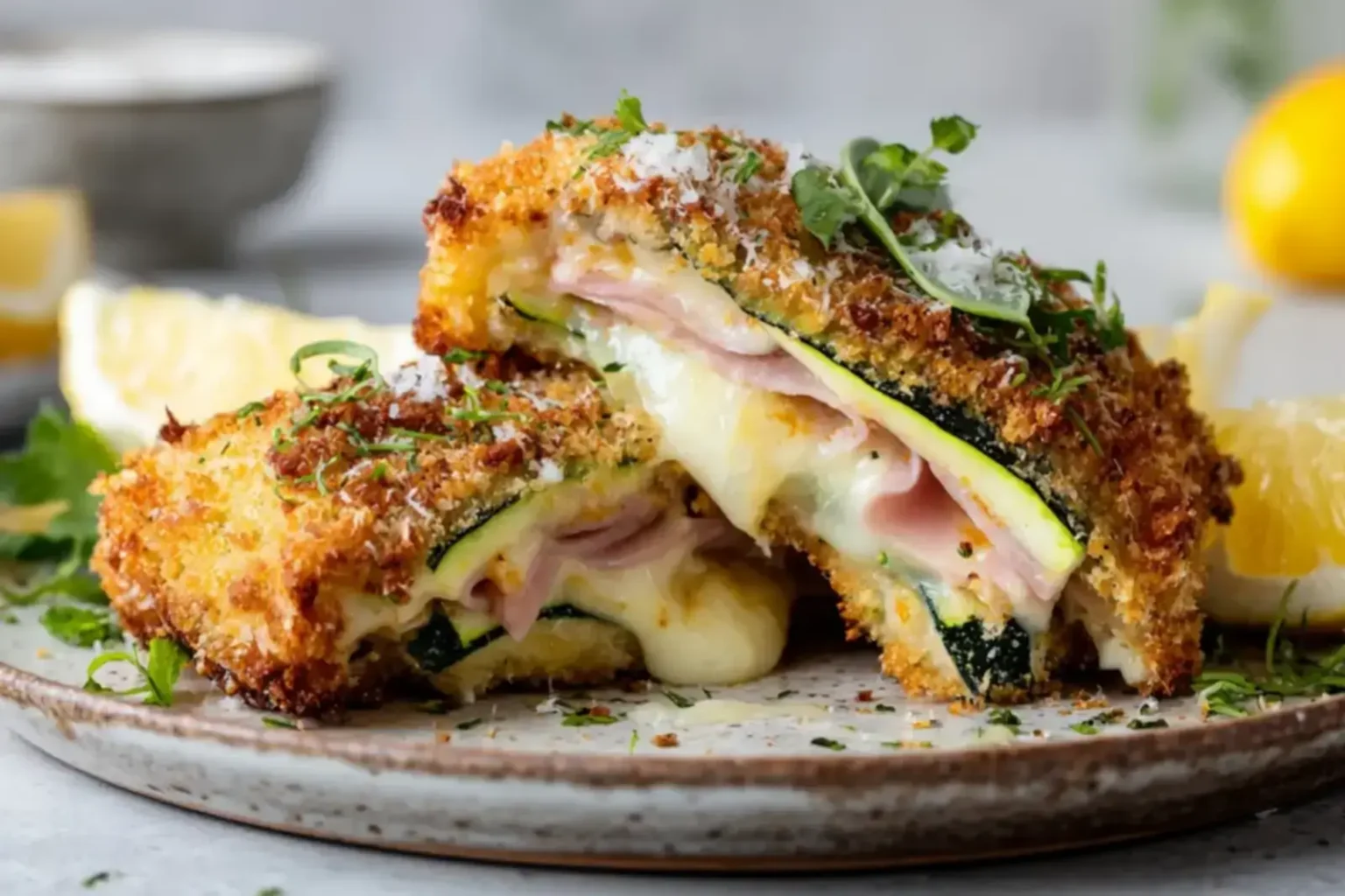 Cordon bleu de courgettes croustillant : cette recette gourmande change du classique Cordon bleu de courgettes