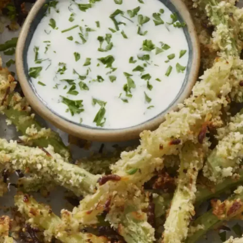 Frites de courgettes panées au four