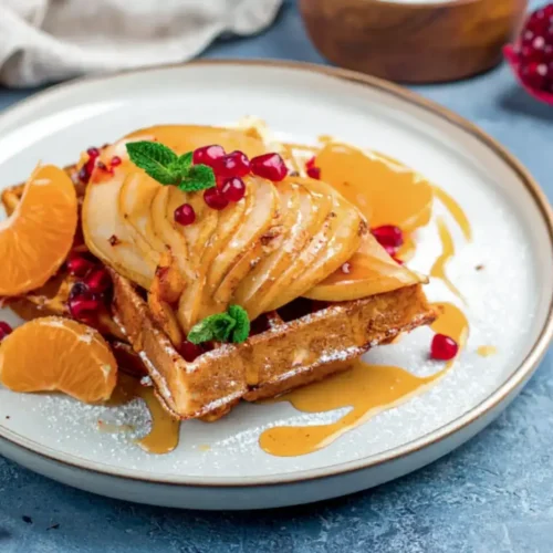 Gaufres vegan poire gingembre