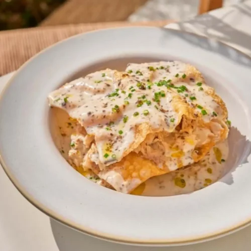 Lasagnes blanches au poulet et champignons