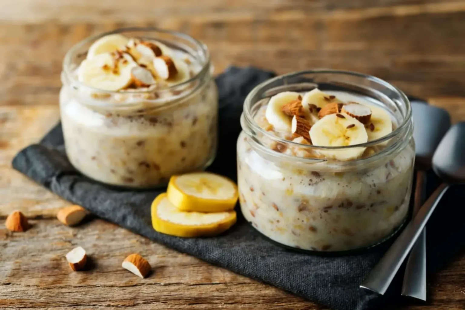 Overnight oats banane amandes
