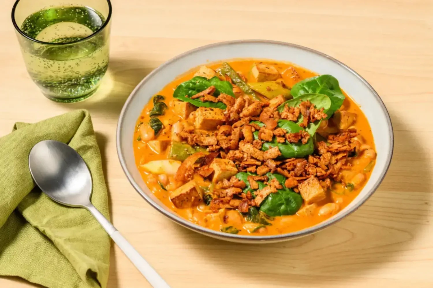 Ragoût de haricots blancs au tofu croustillant : ce plat végétarien est prêt en 25 min Ragoût de haricots blancs au tofu croustillant