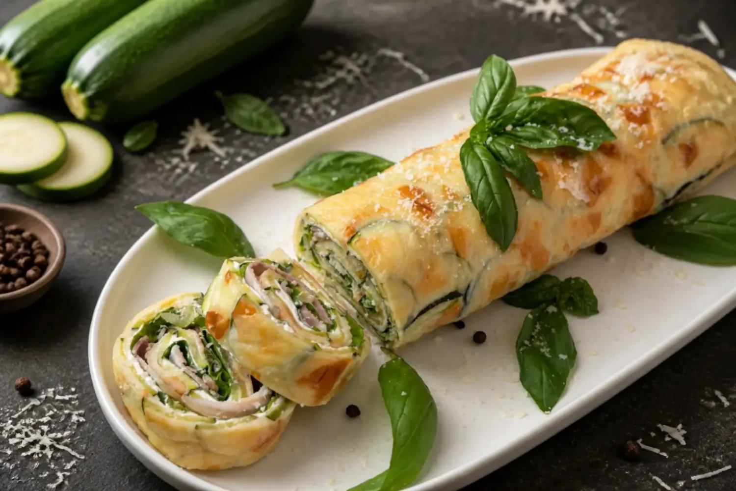 Roulé de courgettes gratiné : la recette légère et ultra fondante qui cartonne tout l’été Roulé de courgettes gratiné