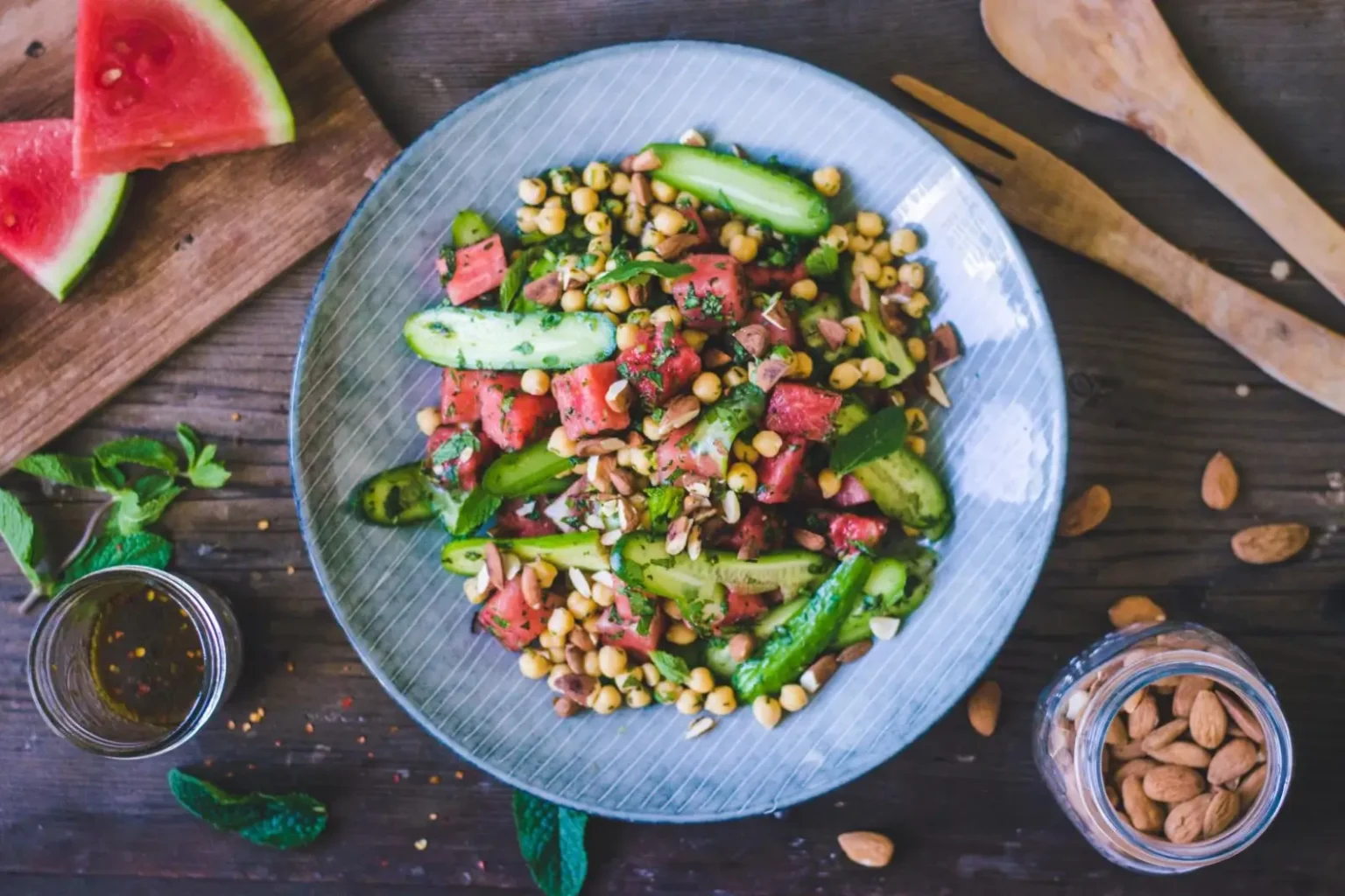 Salade de pastèque et pois chiches