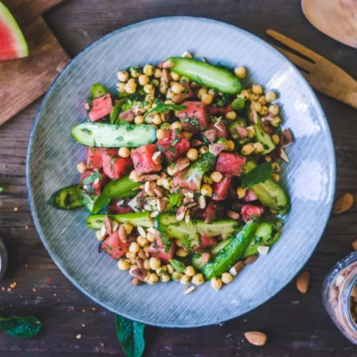 Salade de pastèque et pois chiches