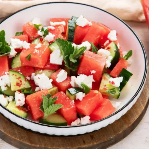 Salade pastèque concombre feta