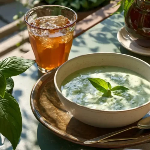 Soupe froide de concombre au yaourt