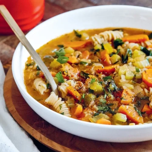 Soupe minestrone aux légumes et aux pâtes