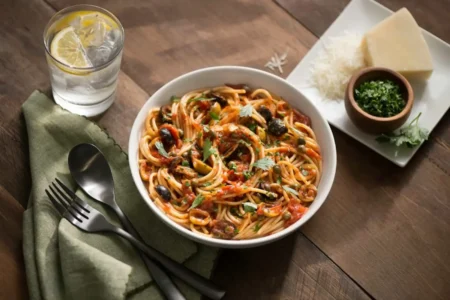 Spaghetti à la Puttanesca : cette recette italienne prête en 20 minutes Spaghetti à la puttanesca