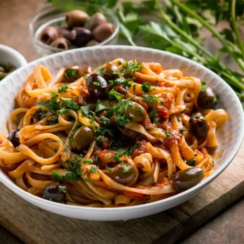 Tagliatelles à la puttanesca