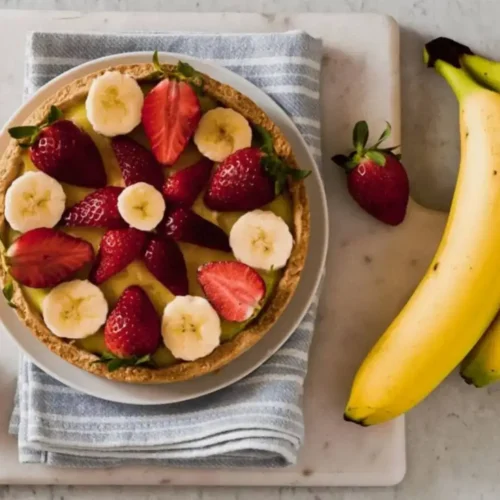 Tarte aux fraises et bananes sans lactose