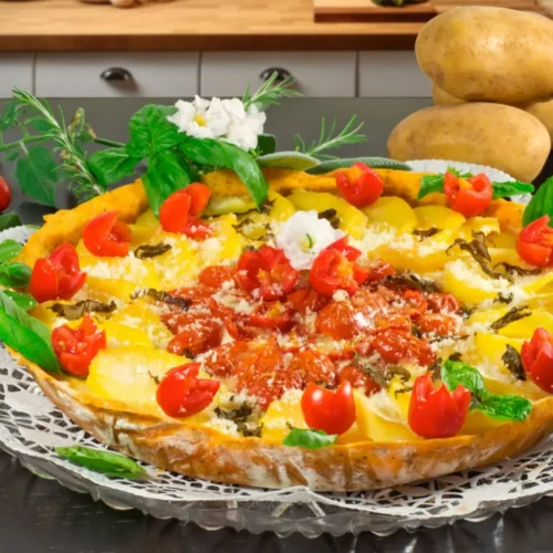 Tarte salée aux tomates et pommes de terre
