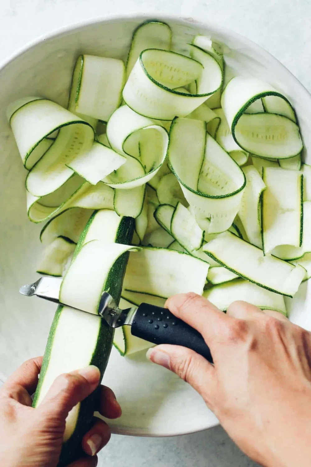 rubans de courgettes