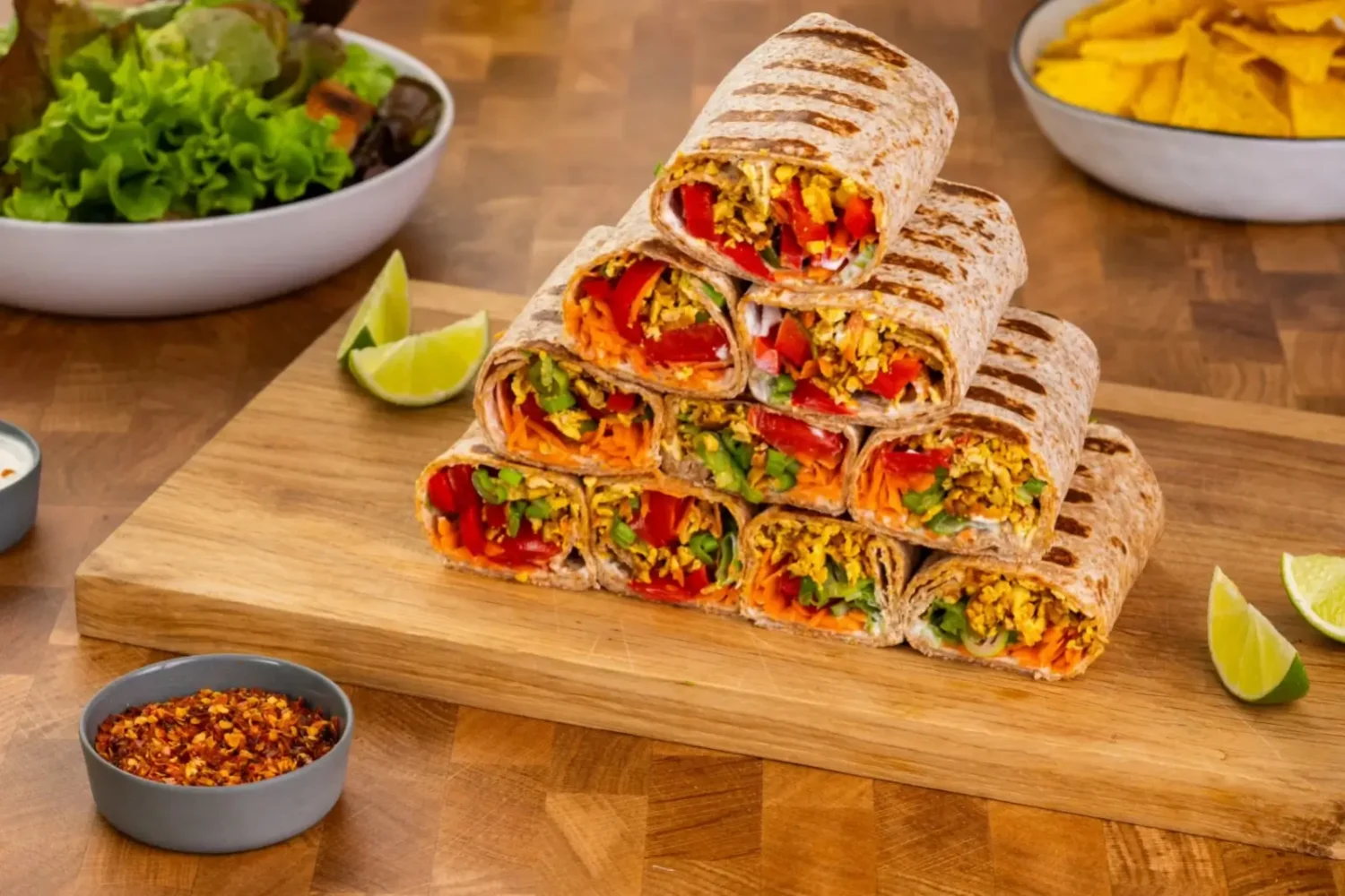 Vous n’avez jamais goûté des wraps au tofu aussi croustillants et savoureux Wraps grillés au tofu effiloché