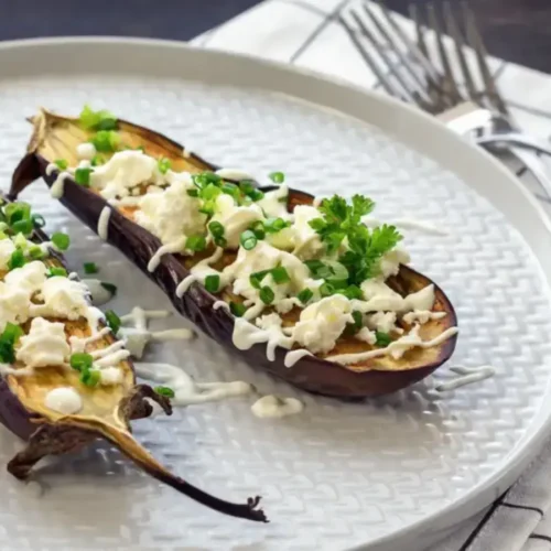 Aubergines à la fausse mayonnaise