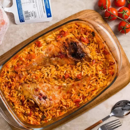 Poisson rôti à l’orzo