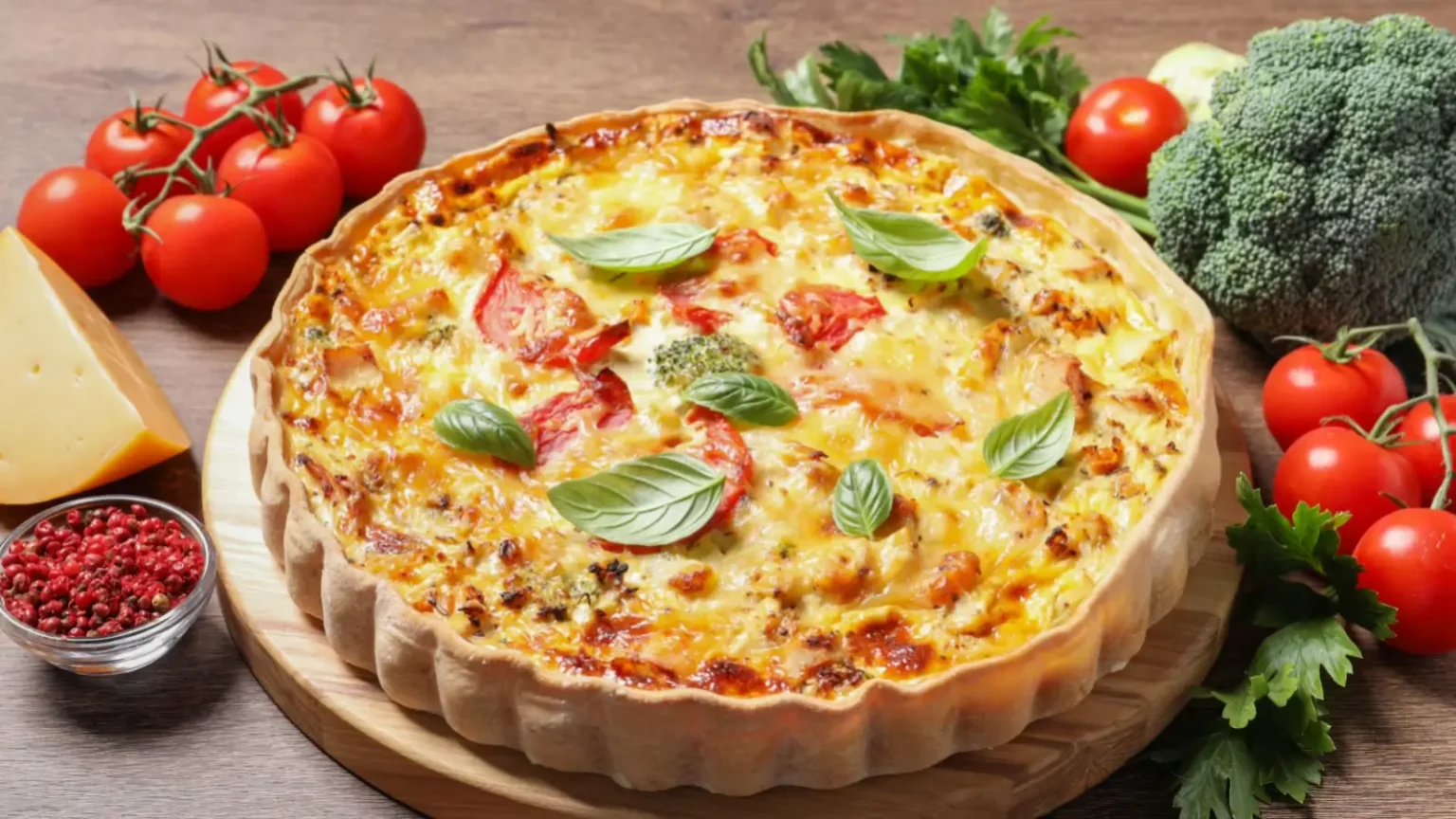 Quiche brocolis, tomates et fromage : l’astuce simple pour éviter le fond détrempé Quiche brocolis tomates fromage