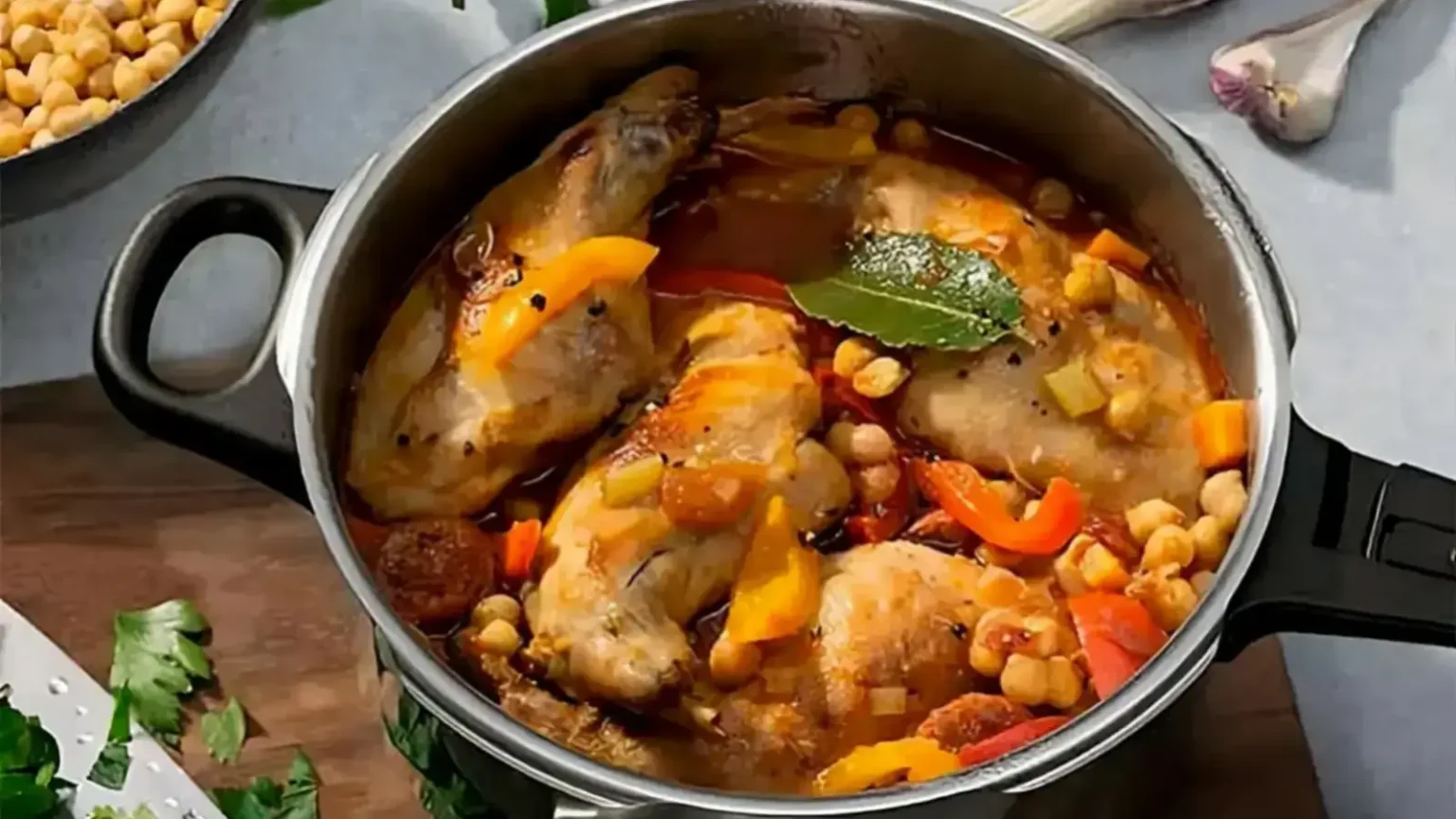 Ragoût de poulet aux pois chiches : le plat familial prêt en 20 minutes Ragoût de poulet aux pois chiches