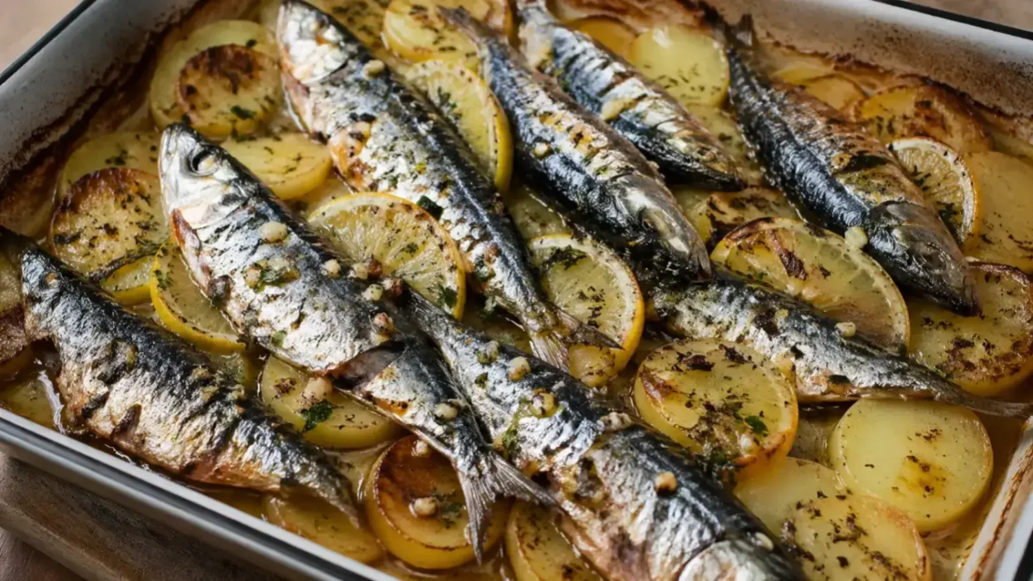 Sardines au four : l’astuce pour des pommes de terre fondantes et parfumées Sardines au four avec pommes de terre