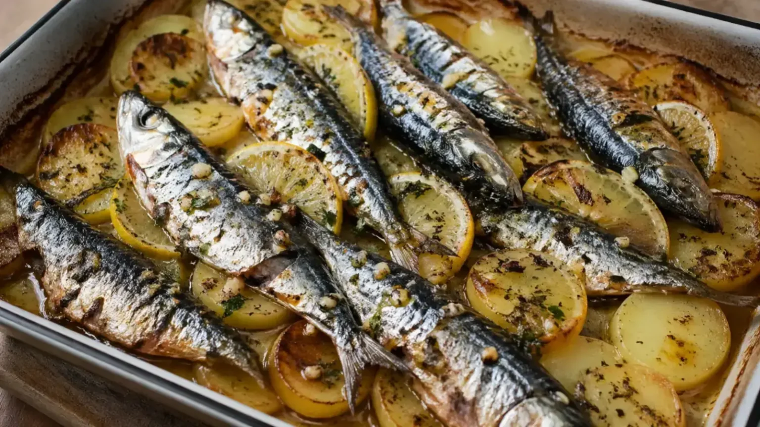 Sardines au four avec pommes de terre