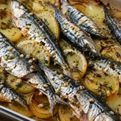 Sardines au four avec pommes de terre