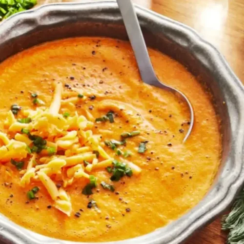 Soupe de tomates rôties au fromage
