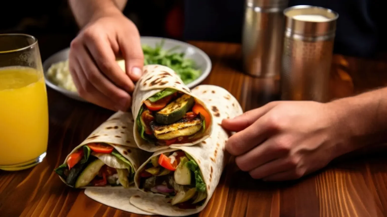 Wraps végétariens aux légumes grillés : le déjeuner facile qui change tout Wraps végétariens aux légumes grillés