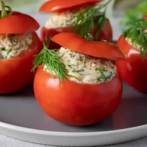 Tomates farcies au thon sans mayonnaise