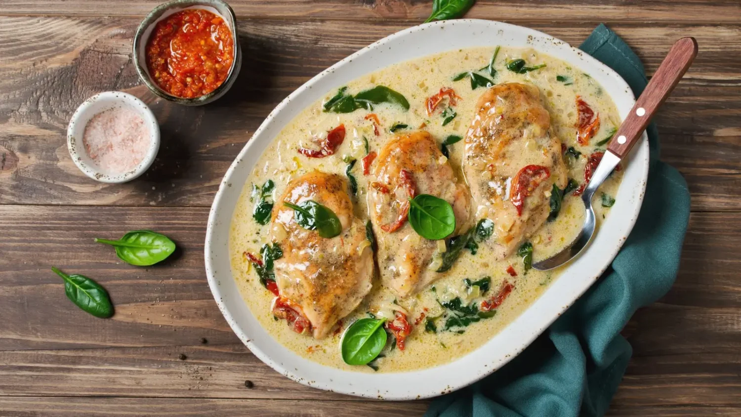 Menu du jour du lundi 7 septembre : un menu complet bâti sur les deux légumes qui ont baissé cette année Poulet crémeux aux tomates séchées du menu du lundi