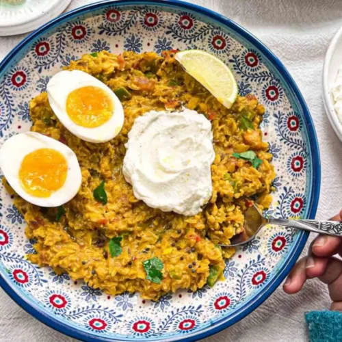 Porridge salé au curcuma