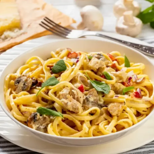 Linguine crémeuses au poulet